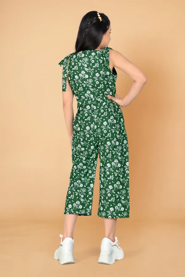 Green_Casual_Pure_Cotton_Print_Self_Tie_Knot_Capri_Jumpsuit_For_Girls