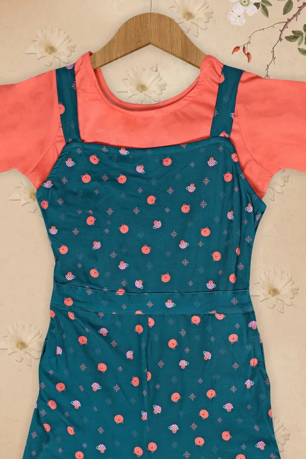 Teal_Green_Cotton_Lycra_Animal_Print_Capri_Jumpsuit_For_Girls