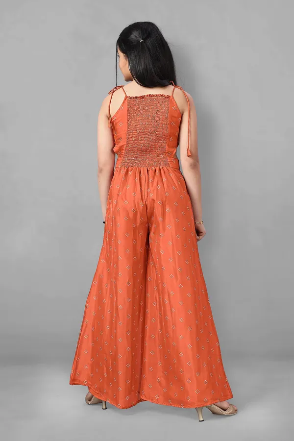 Rust_Tabby_Silk_Geometric_Printed_Jumpsuit_For_Girls