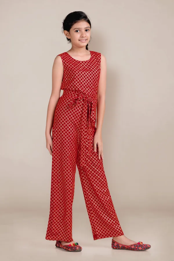 Red_Georgette_Foil_Printed_Jumpsuit_For_Girls