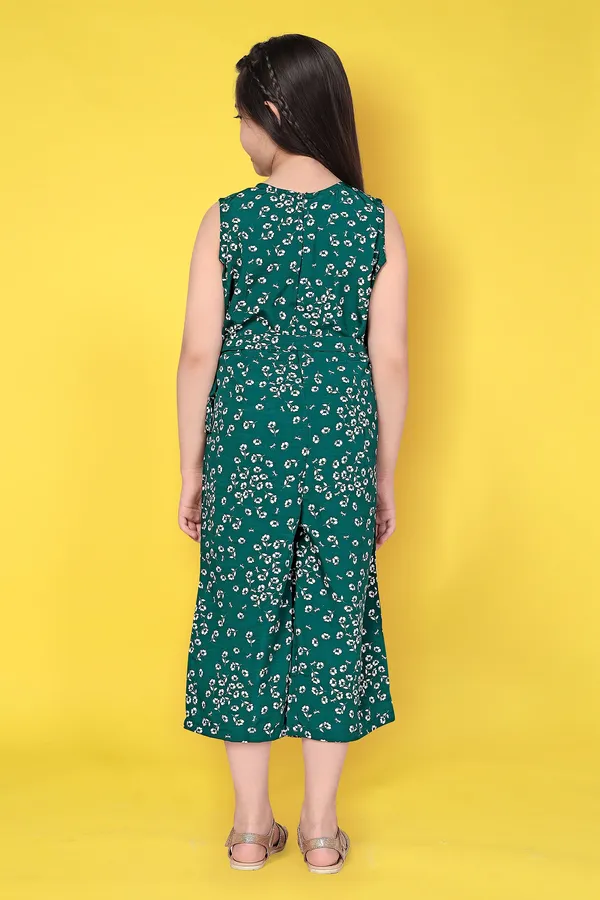 Green_Floral_Printed_Calf_Length_Jumpsuit_For_Girls