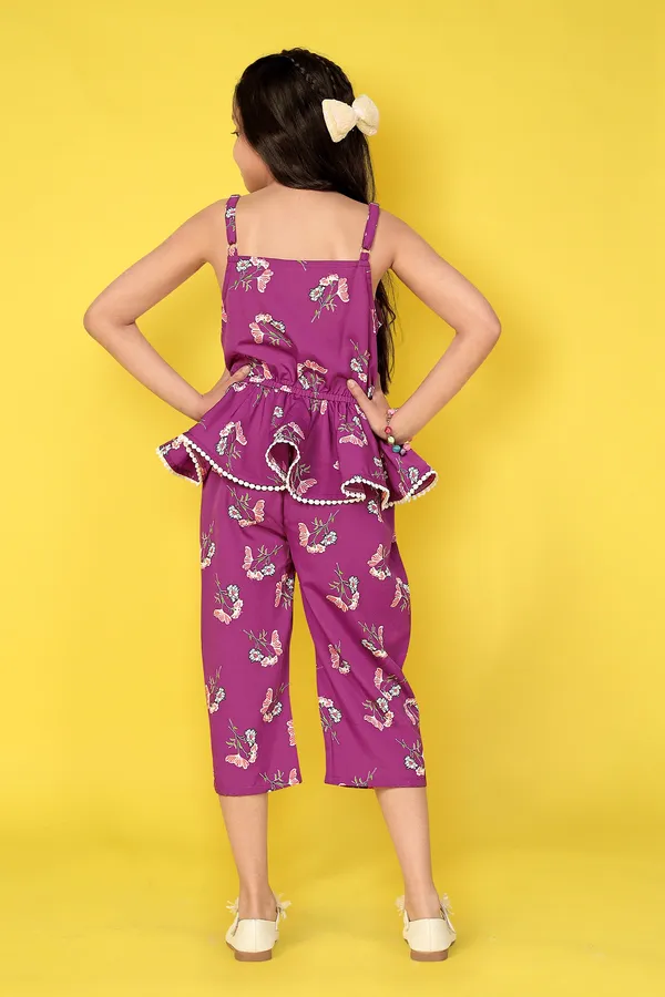 Purple_Floral_Printed_Peplum_Jumpsuit_For_Girls