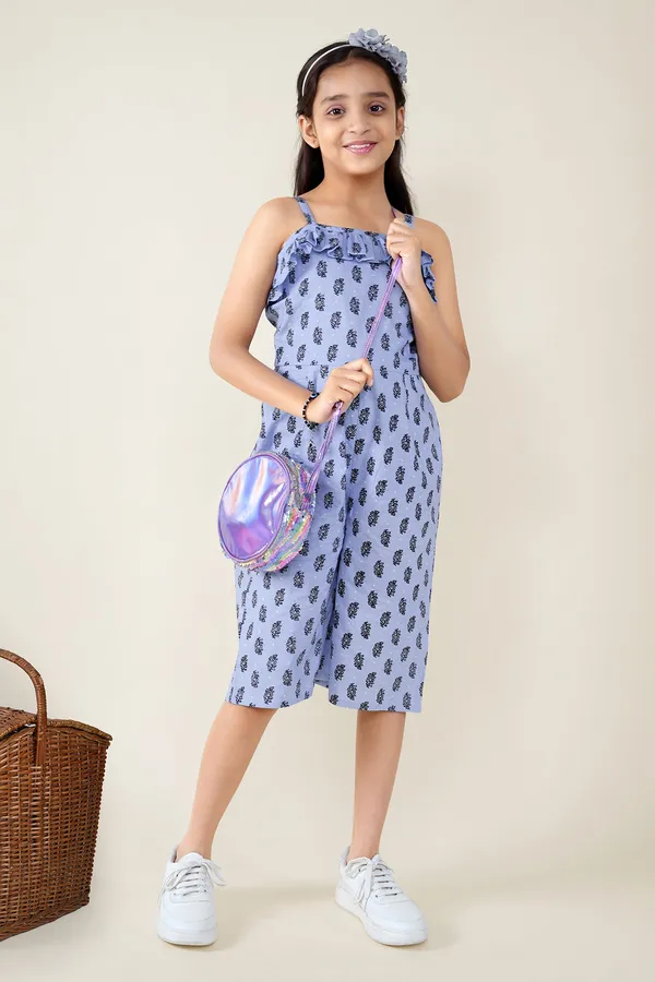 Blue_Printed_Crop_Length_Jumpsuit_For_Girls