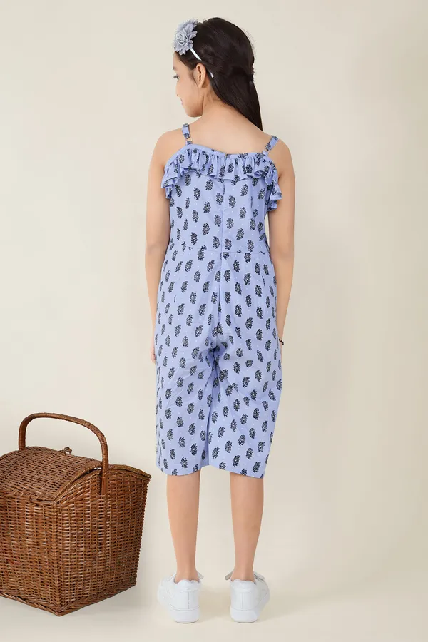 Blue_Printed_Crop_Length_Jumpsuit_For_Girls