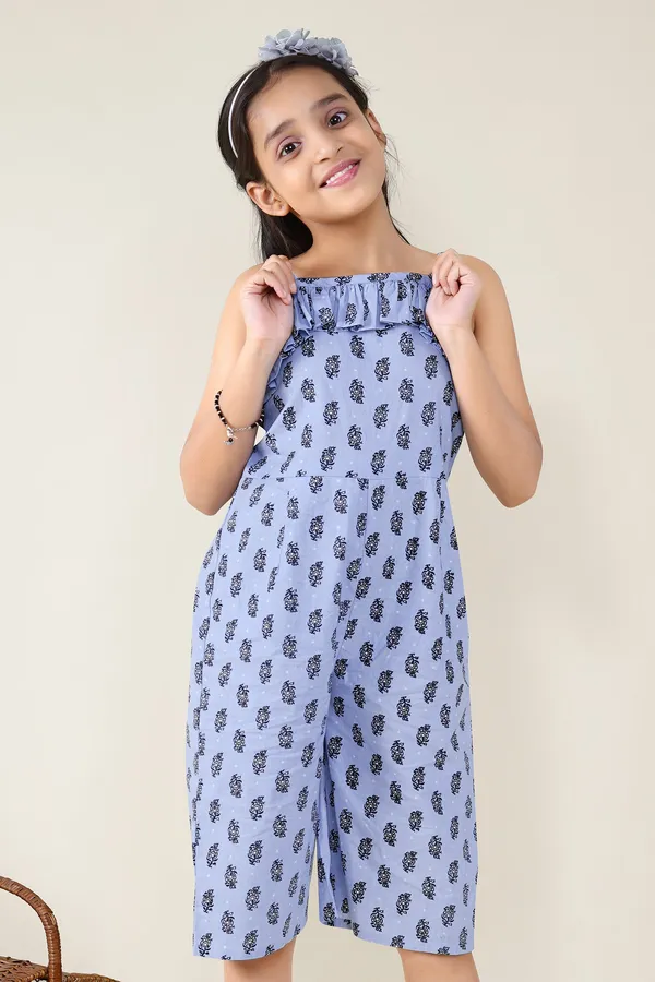 Blue_Printed_Crop_Length_Jumpsuit_For_Girls