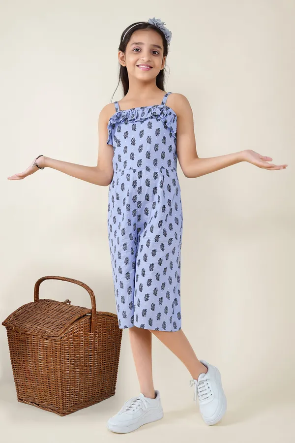 Blue_Printed_Crop_Length_Jumpsuit_For_Girls