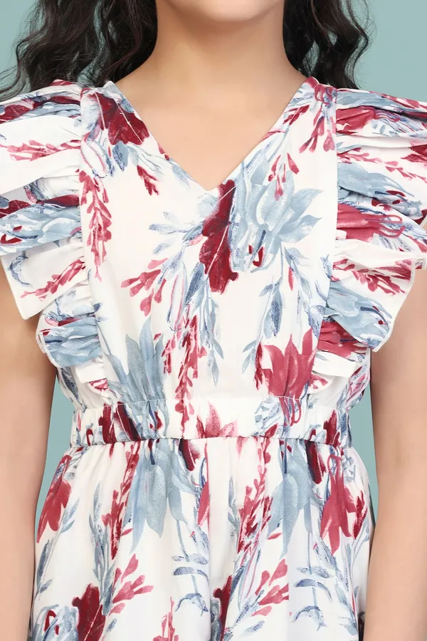 White_All_Over_Printed_Basic_Jumpsuit_For_Girls