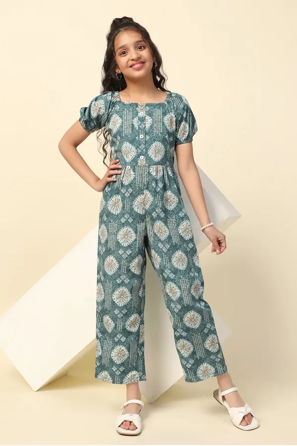 Peacock_Blue_All_Over_Printed_Basic_Jumpsuit_For_Girls