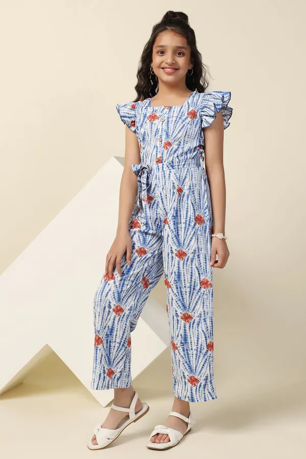 Sky_Blue_All_Over_Printed_Basic_Jumpsuit_For_Girls