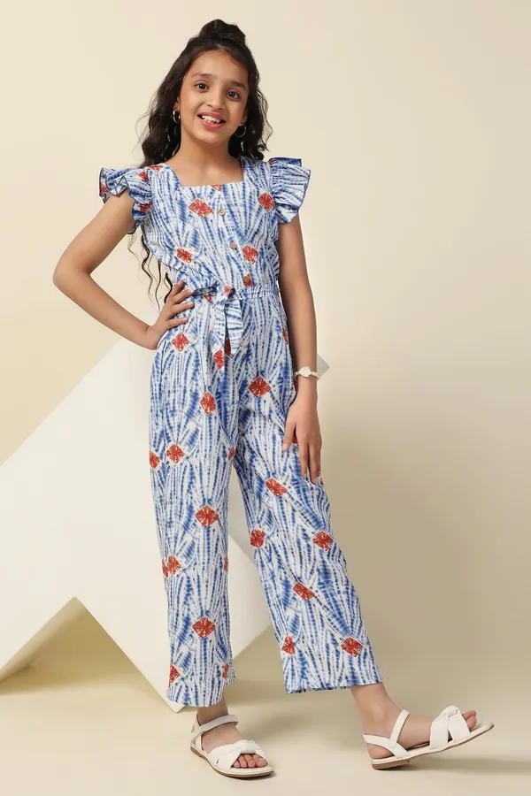 Sky_Blue_All_Over_Printed_Basic_Jumpsuit_For_Girls
