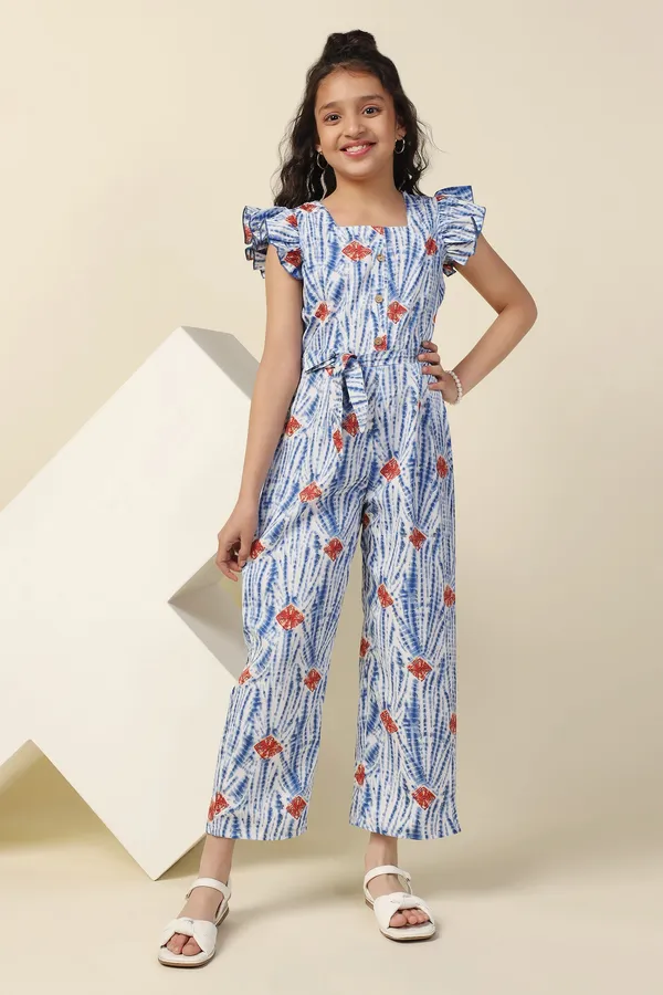 Sky_Blue_All_Over_Printed_Basic_Jumpsuit_For_Girls