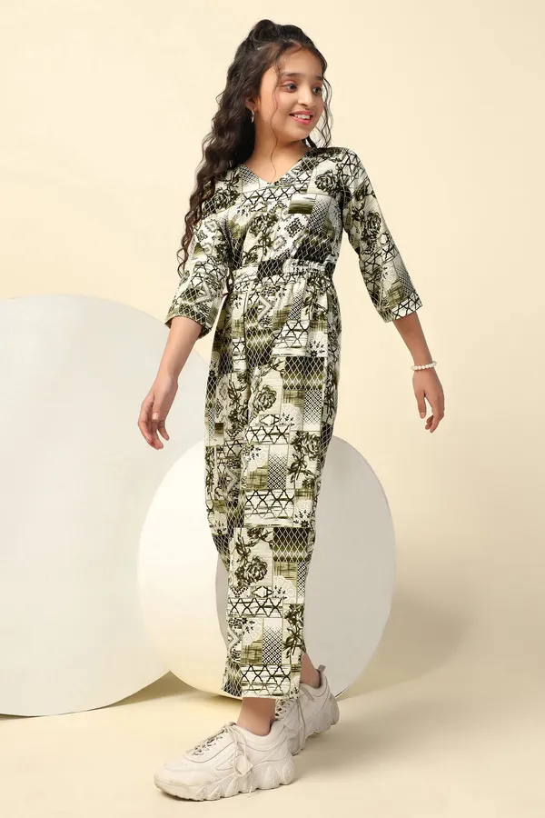 Green_Crepe_All-Over_Printed_Fit_&_Flare_Ankle_Length_Jumpsuit_For_Girls