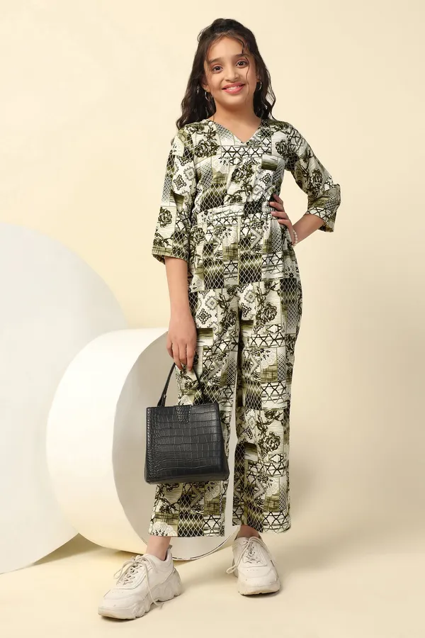 Green_Crepe_All-Over_Printed_Fit_&_Flare_Ankle_Length_Jumpsuit_For_Girls