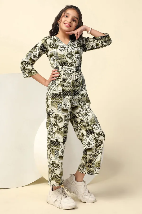 Green_Crepe_All-Over_Printed_Fit_&_Flare_Ankle_Length_Jumpsuit_For_Girls