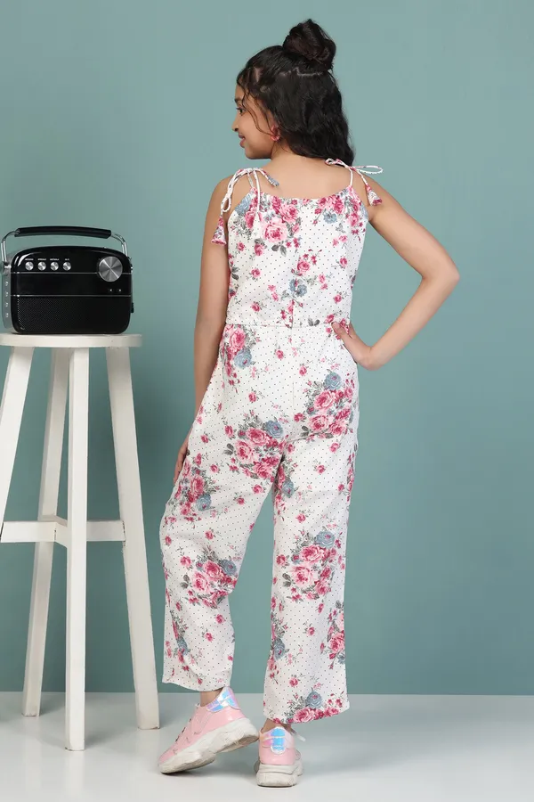 White_All_Over_Printed_Strappy_Jumpsuit_For_Girls