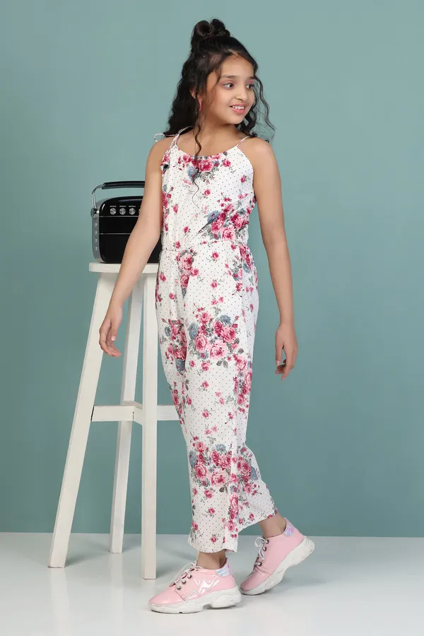 White_All_Over_Printed_Strappy_Jumpsuit_For_Girls