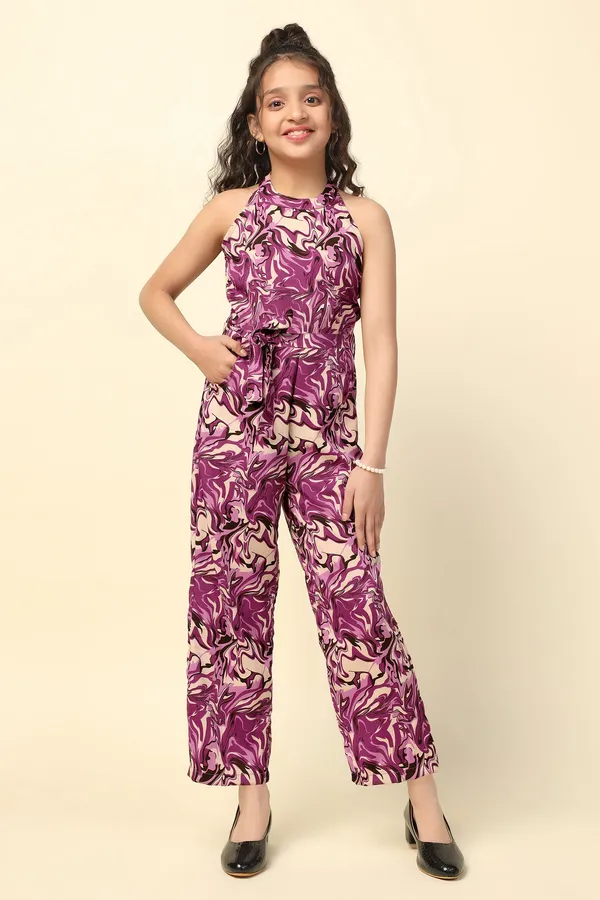 Purple_Ankle_Length_Abstract_Print_Regular_Jumpsuit_For_Girls