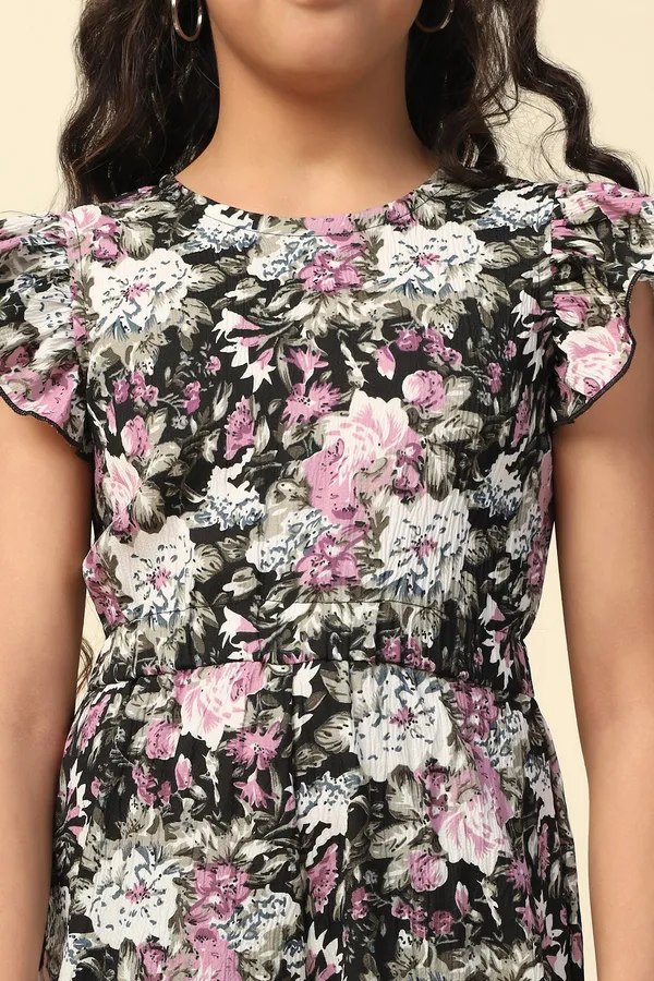 Black_All_Over_Floral_Printed_Basic_Jumpsuit_For_Girls