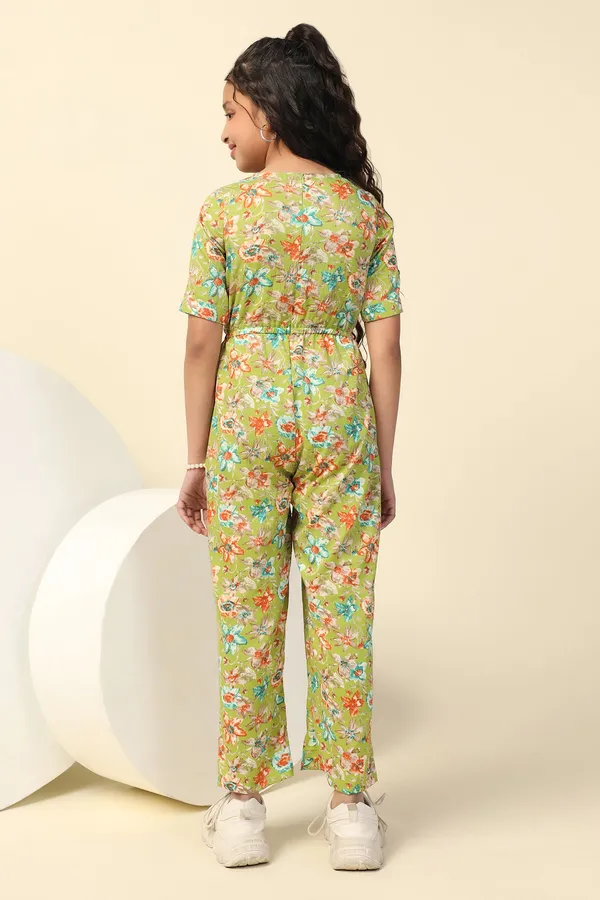 Green_All_Over_Floral_Printed_Basic_Jumpsuit_For_Girls