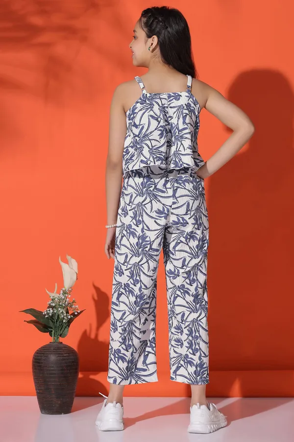 Blue_All-Over_Printed_Ankle_Length_Jumpsuit_For_Girls
