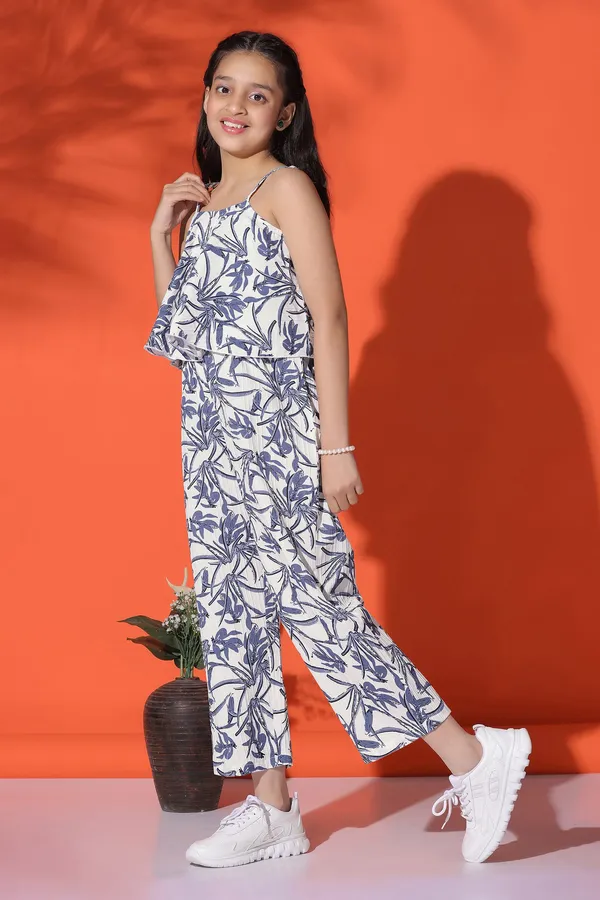 Blue_All-Over_Printed_Ankle_Length_Jumpsuit_For_Girls