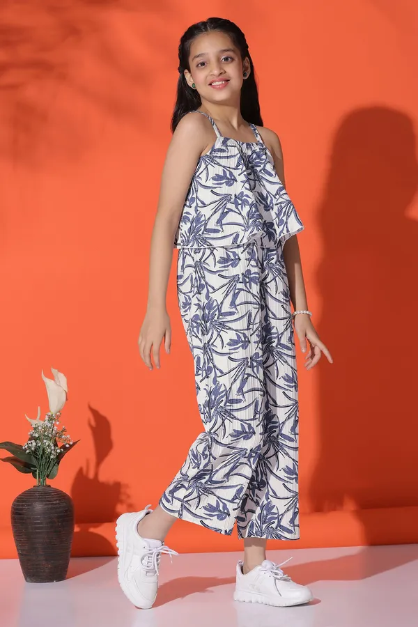 Blue_All-Over_Printed_Ankle_Length_Jumpsuit_For_Girls
