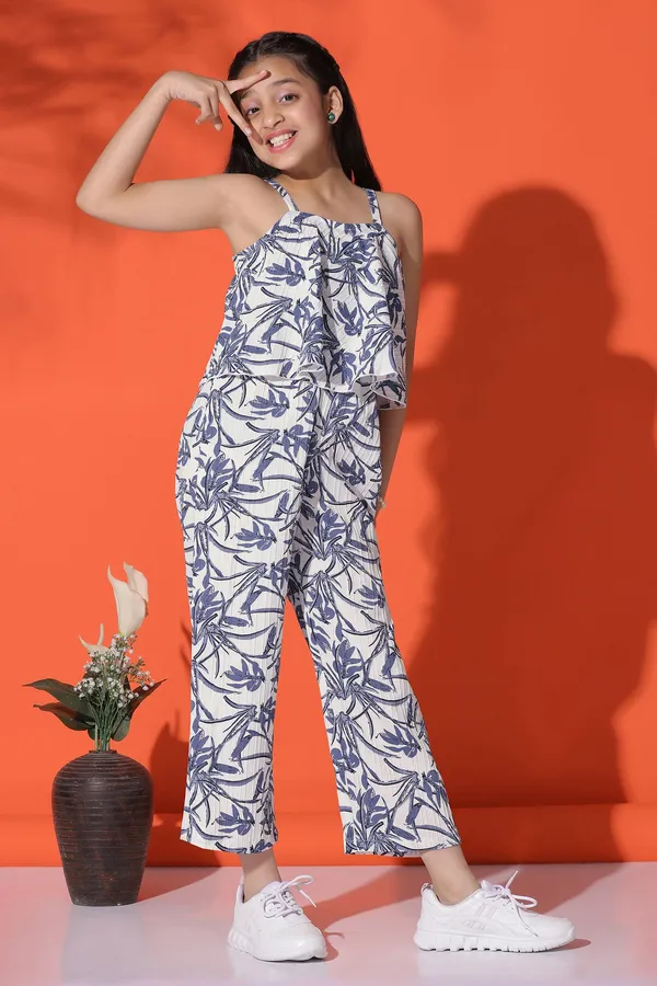 Blue_All-Over_Printed_Ankle_Length_Jumpsuit_For_Girls