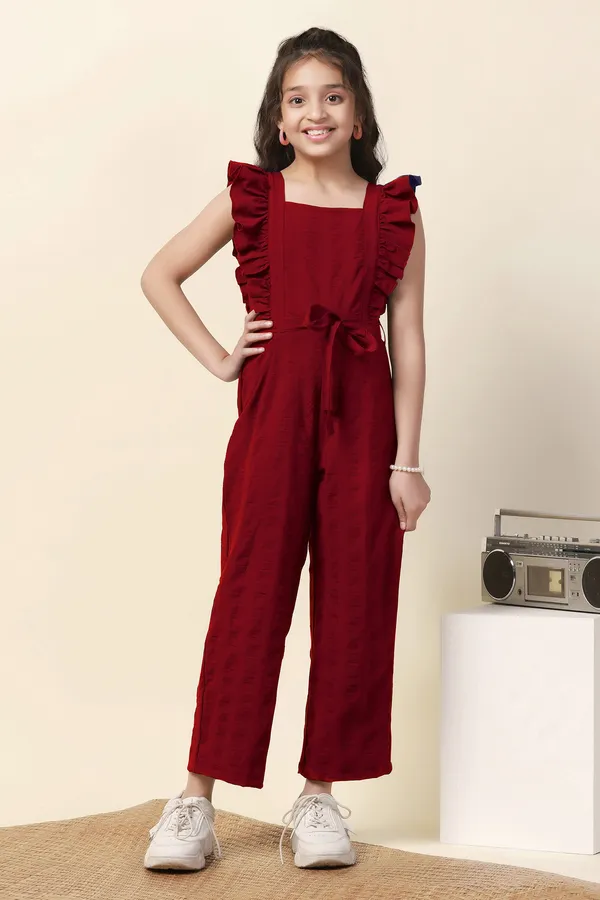 Maroon_Solid_Ankle_Length_Jumpsuit_For_Girls