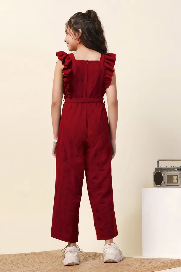 Maroon_Solid_Ankle_Length_Jumpsuit_For_Girls