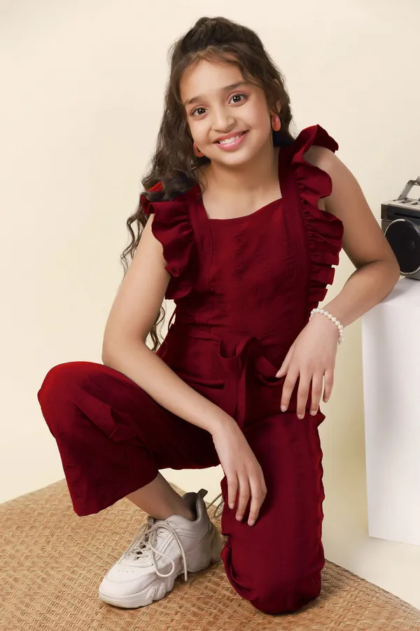 Maroon_Solid_Ankle_Length_Jumpsuit_For_Girls