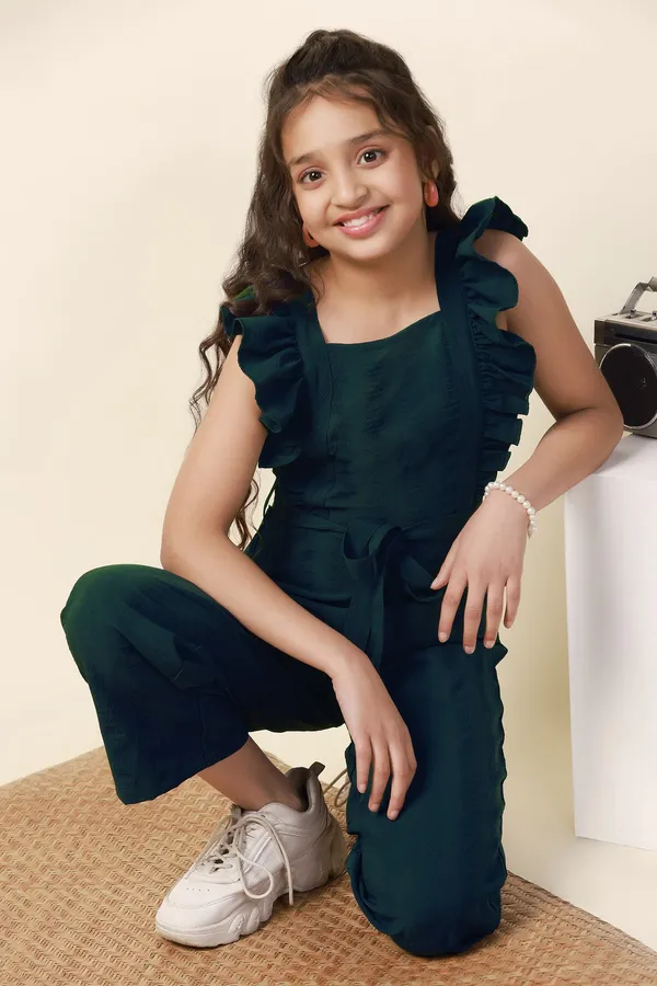 Green_Solid_Ankle_Length_Jumpsuit_For_Girls