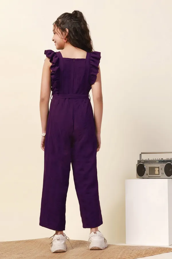 Purple_Solid_Ankle_Length_Jumpsuit_For_Girls