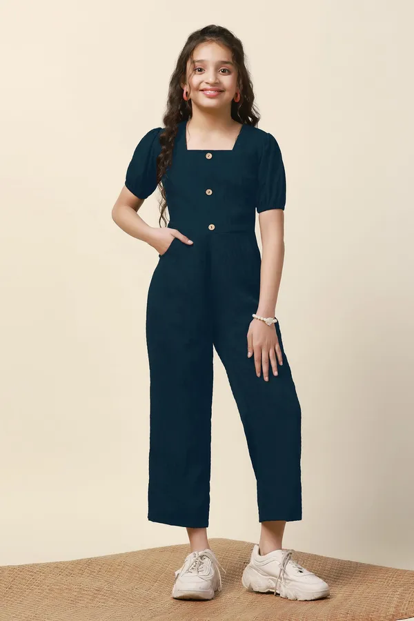 Dark_Blue_Sugarcane_Solid_Ankle_Length_Jumpsuit_For_Girls