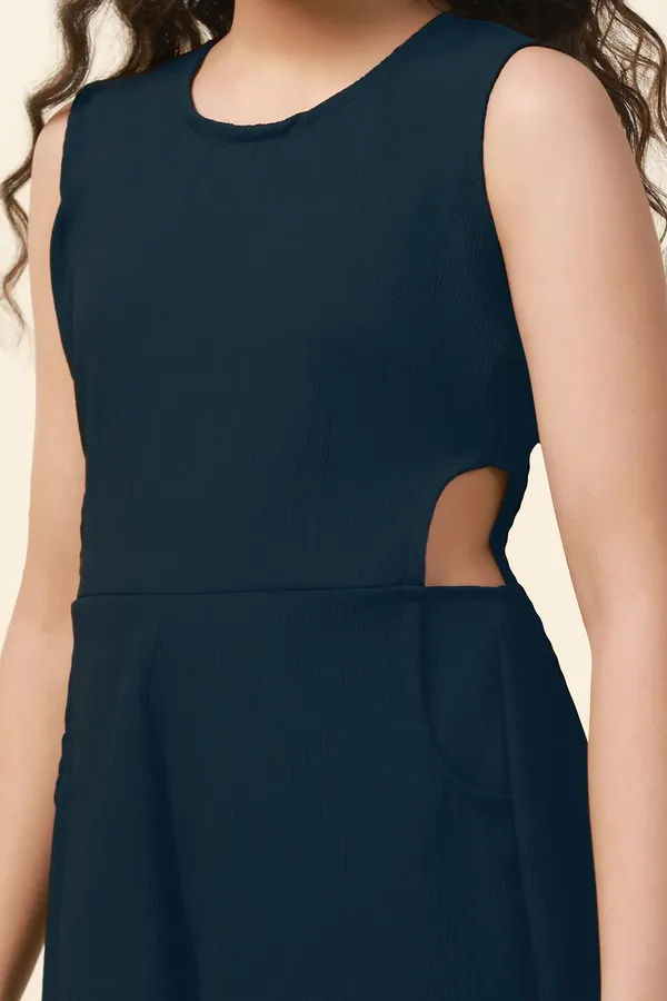 Dark_Blue_Sugarcane_Solid_Cut-Out_Ankle_Length_Jumpsuit_For_Girls