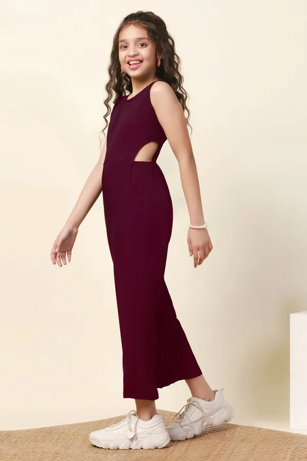 Maroon_Solid_A-Line_Ankle_Length_Jumpsuit_For_Girls