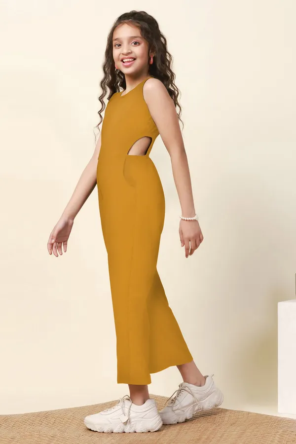 Mustard_Sugarcane_Solid_Ankle_Length_Jumpsuit_For_Girls
