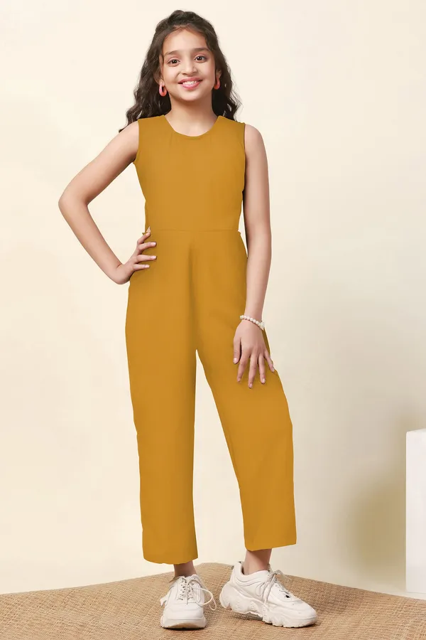 Mustard_Sugarcane_Solid_Ankle_Length_Jumpsuit_For_Girls