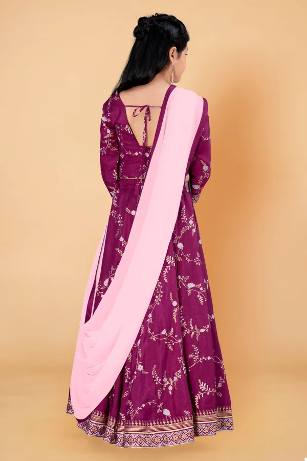 Purple_Dola_Silk_Foil_Printed_Readymade_Lehenga_Choli_With_Dupatta_For_Girls