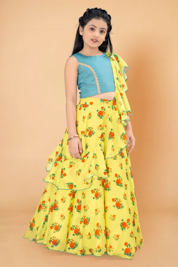 Yellow_Tabby_Silk_Printed_Readymade_Lehenga_Choli_For_Girls