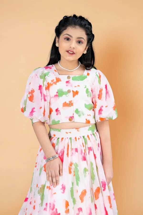 White_Tabby_Silk_Digitally_Printed_Readymade_Lehenga_Choli_For_Girls