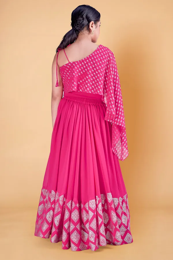 Pink_Georgette_Pigment_Work_Lehenga_Choli_For_Girls