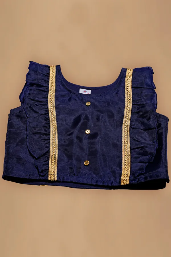 Navy_Blue_Organza_Lather_Foil_Printed_Readymade_Lehenga_Choli_For_Girls