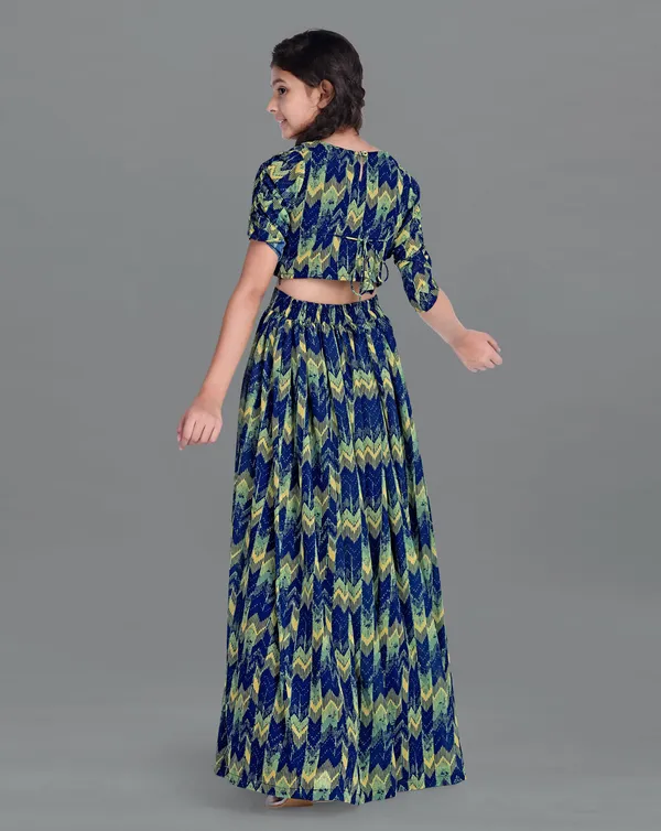 Navy_Blue_Georgette_Printed_Readymade_Lehenga_Choli_Set_For_Girls