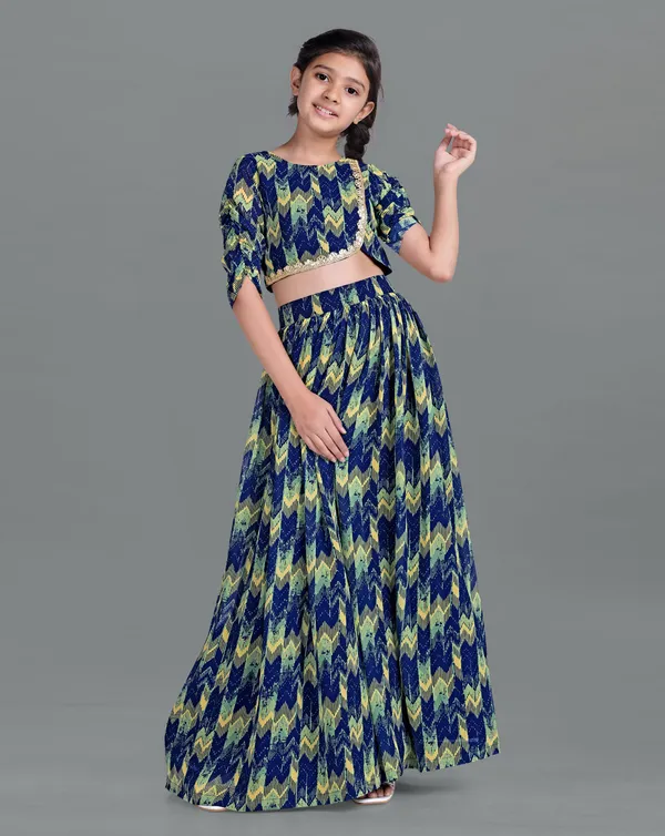 Navy_Blue_Georgette_Printed_Readymade_Lehenga_Choli_Set_For_Girls