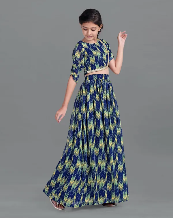 Navy_Blue_Georgette_Printed_Readymade_Lehenga_Choli_Set_For_Girls