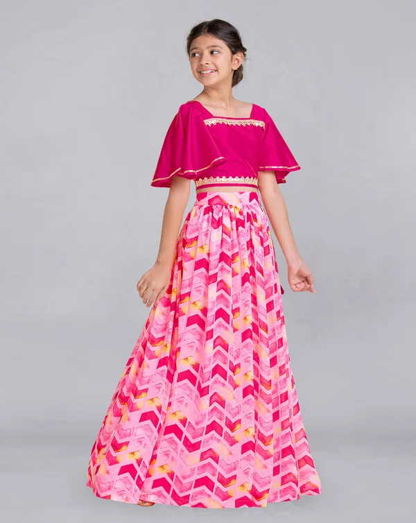 Pink_Ready_To_Wear_Georgette_Lehenga_And_Taffeta_Choli_Set_For_Girls