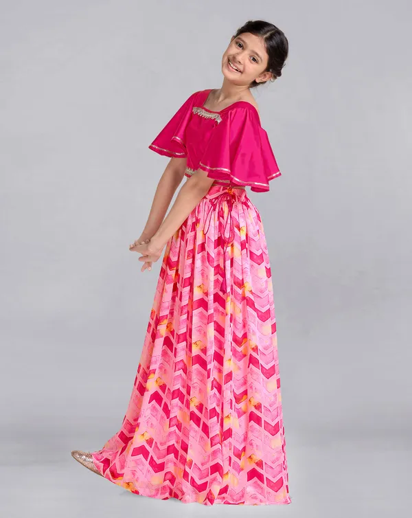 Pink_Ready_To_Wear_Georgette_Lehenga_And_Taffeta_Choli_Set_For_Girls