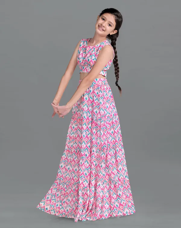 Multi_Georgette_Ready_To_Wear_Lehenga_Choli_For_Girls