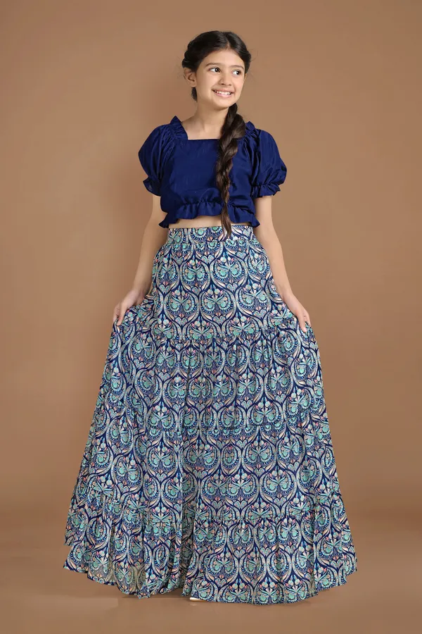 Navy_Blue_Georgette_Readymade_Lehenga_Choli_For_Girls