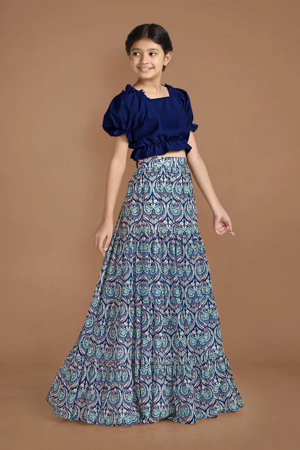 Navy_Blue_Georgette_Readymade_Lehenga_Choli_For_Girls